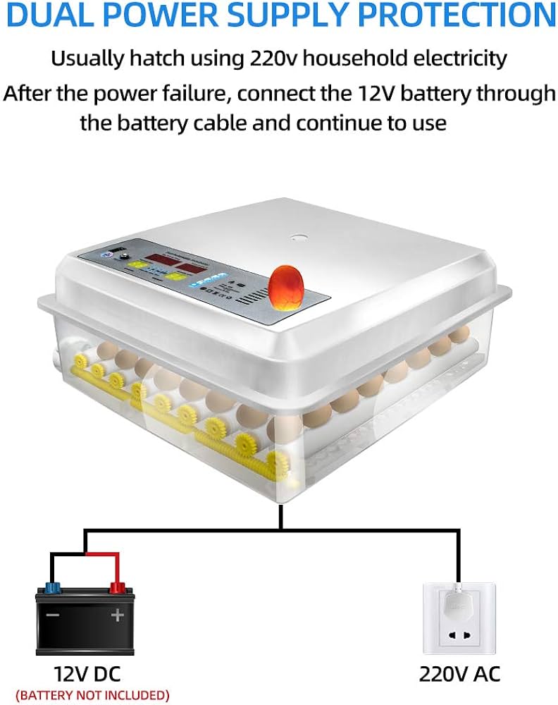 56-Eggs Automatic Egg Incubator Temperature Control Hatcher For Hatching Chicken Duck Bird Quail Poultry