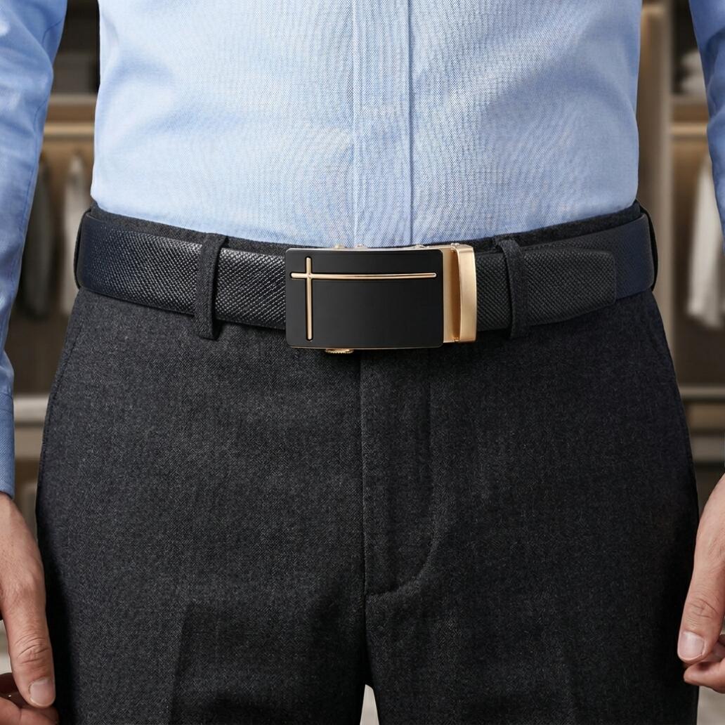 Men's Belt Alloy Automatic Buckle PU Leather Inner Lining High quality Men's Belt Suitable for Casual and Business Jeans Luxury Brand Men's Belt