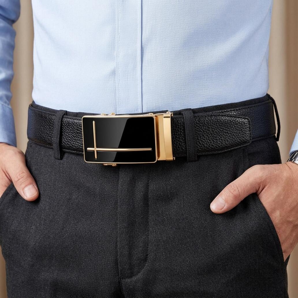 Men's Belt Alloy Automatic Buckle PU Leather Inner Lining High quality Men's Belt Suitable for Casual and Business Jeans Luxury Brand Men's Belt