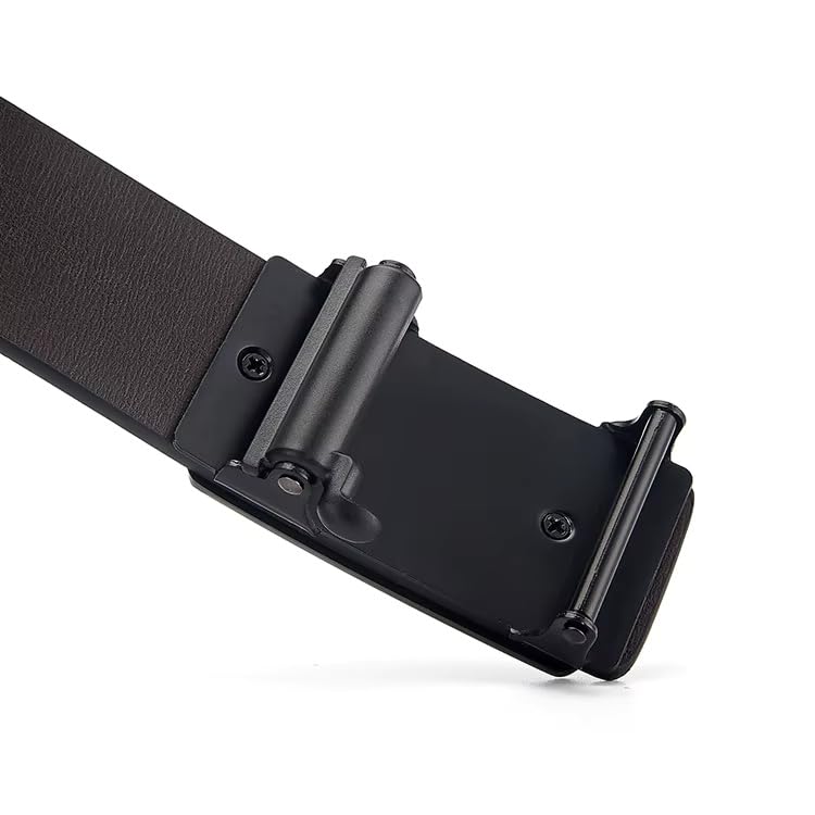 ZHJH Men's Belt Alloy Automatic Buckle PU Leather Lining Wide Belt Black Gold Color High Quality Men's Belt Suitable For Casual And Business Jeans Luxury Brand Men's Belt