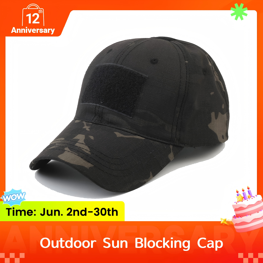 Baseball Cap Men Sun Protection Tactical Camo Hat Military Camo for Camping Camping Hiking Outdoors Sport Adjustable Unisex
