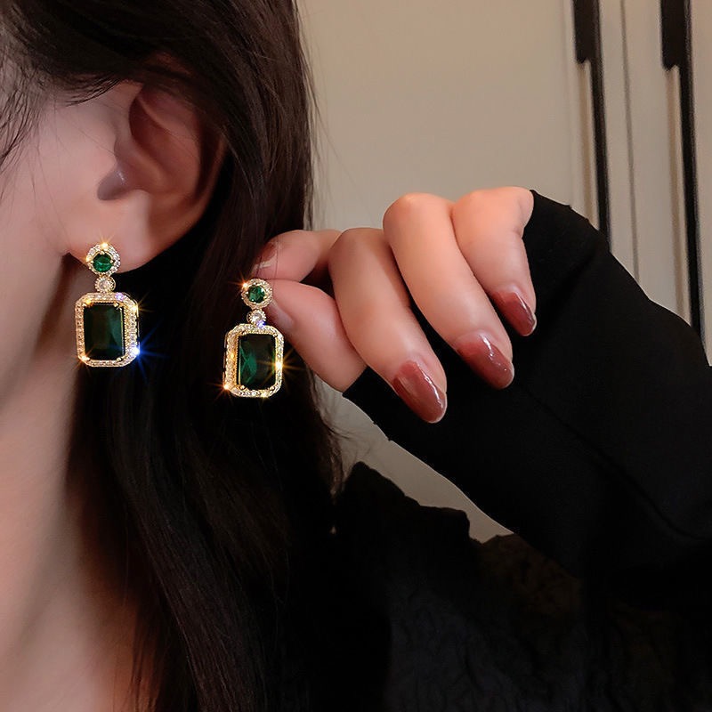 4Pcs Jewelry Set Women's Jewelry Sets Luxury Emerald Green Gemstone Gold Plated Cubic Zirconia Necklace Earrings Ring Bracelet For Women Wedding Party Dinner Date Anniversary Birthday Business Meeting