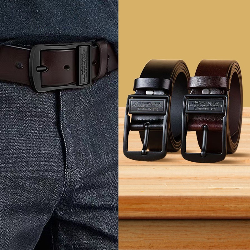 ZHJH Men's Needle Buckle Belt Retro Belt Casual Business Style Minimalist Design PU Material Suitable For Young And Middle Aged Fashionable People Multi Functional Needle Buckle Design