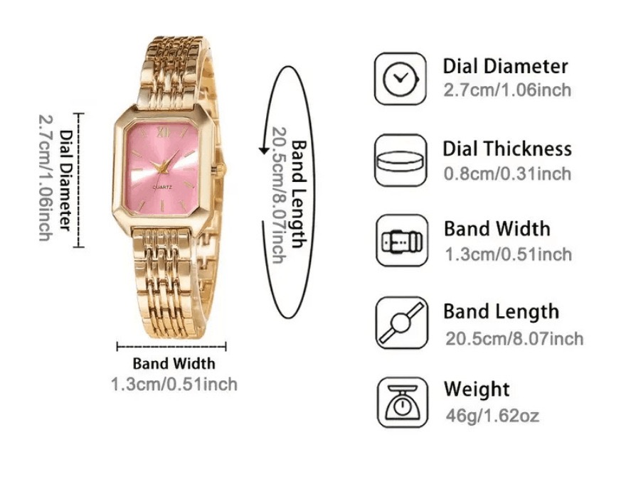 Lady's Watch Elegant Ladies Gold Tone Quartz Watch Vintage Octagon Rectangle Dial Slim Metal Band Wristwatch For Women Daily Wear Office Work Party Wedding Fashion Gift