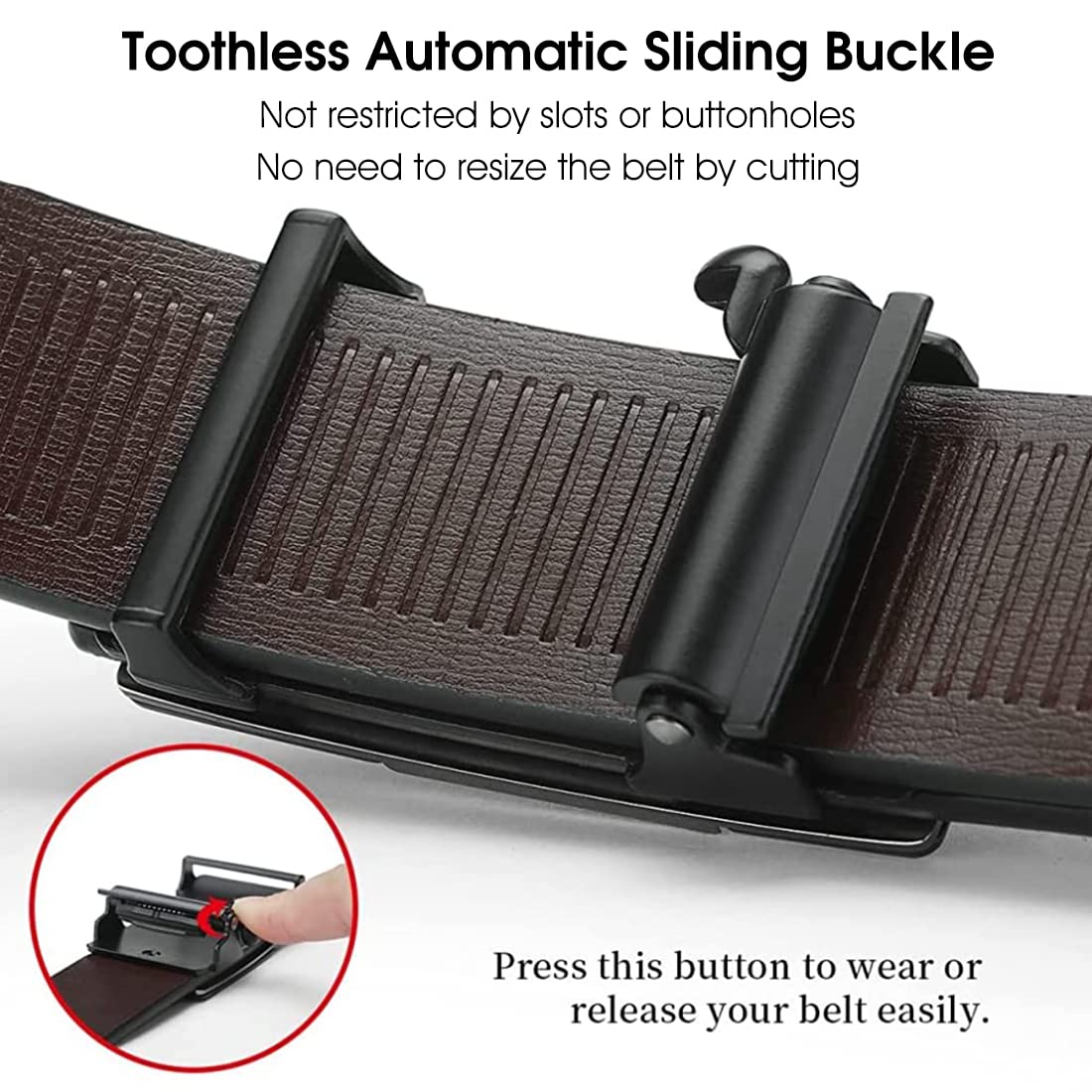 ZHJH Men's Belt Alloy Automatic Buckle PU Leather Lining Wide Belt Black Gold Color High Quality Men's Belt Suitable For Casual And Business Jeans Luxury Brand Men's Belt