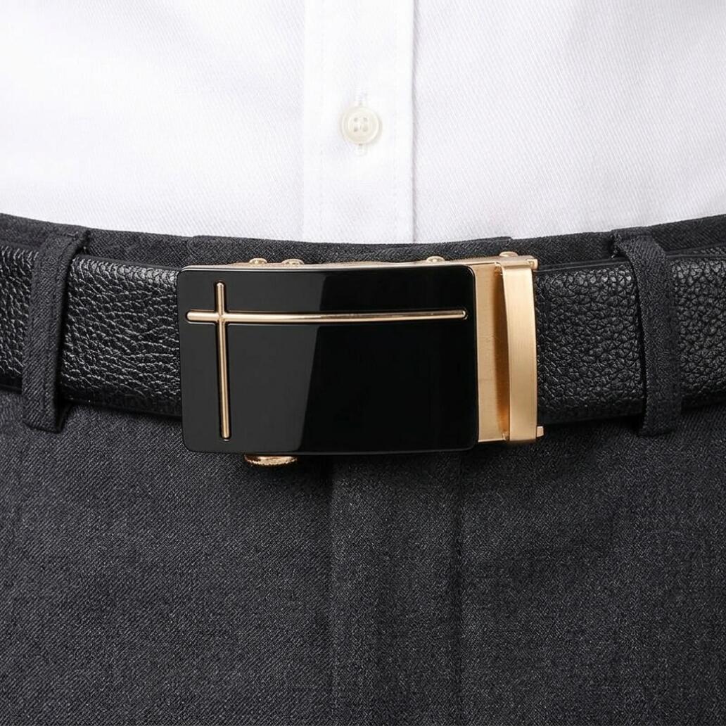 Men's Belt Alloy Automatic Buckle PU Leather Inner Lining High quality Men's Belt Suitable for Casual and Business Jeans Luxury Brand Men's Belt