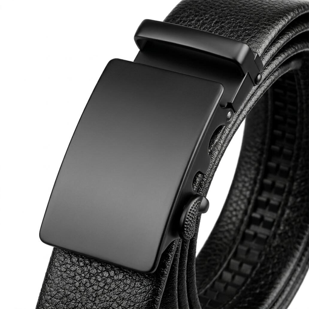 Men's Belt Automatic Ratchet Buckle PU Leather Toothless High Quality Belt Leather Buckle Casual Business Jeans Belt Wide Belt Men's Fashion Accessories