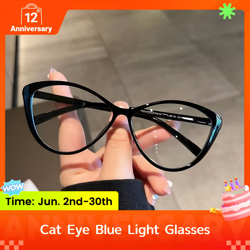 Women's Retro Cat Eye Anti Blue Light Glasses Anti Blue Light Gaming Glasses Computer Office Glasses Used For Daily Decorative Wear Or Eye Protection