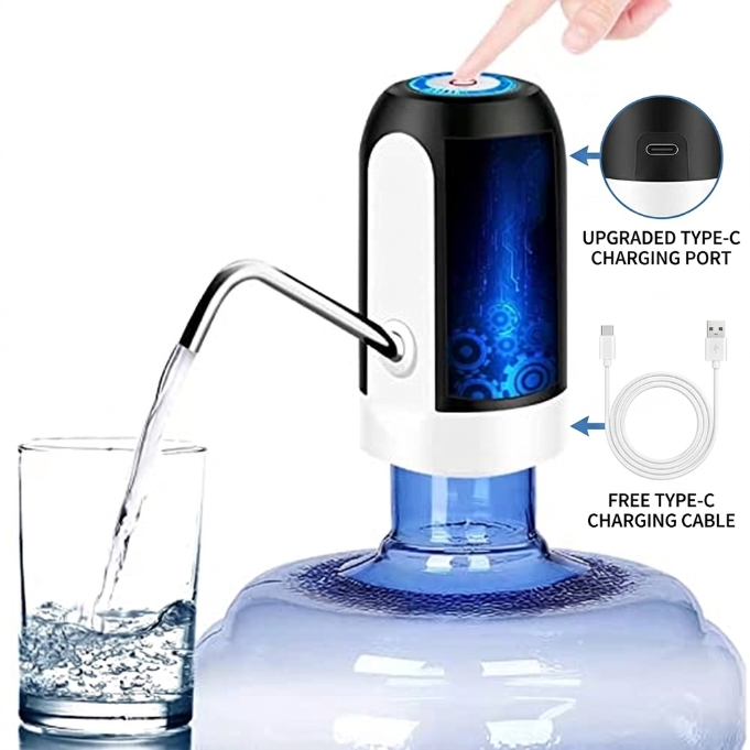 Water Extractor Automatic Water Bottle Pump USB Rechargeable Electric Water Bottle Filler Dispenser Portable Universal Water Bottle Pump With Switch For Home Kitchen Office Camping