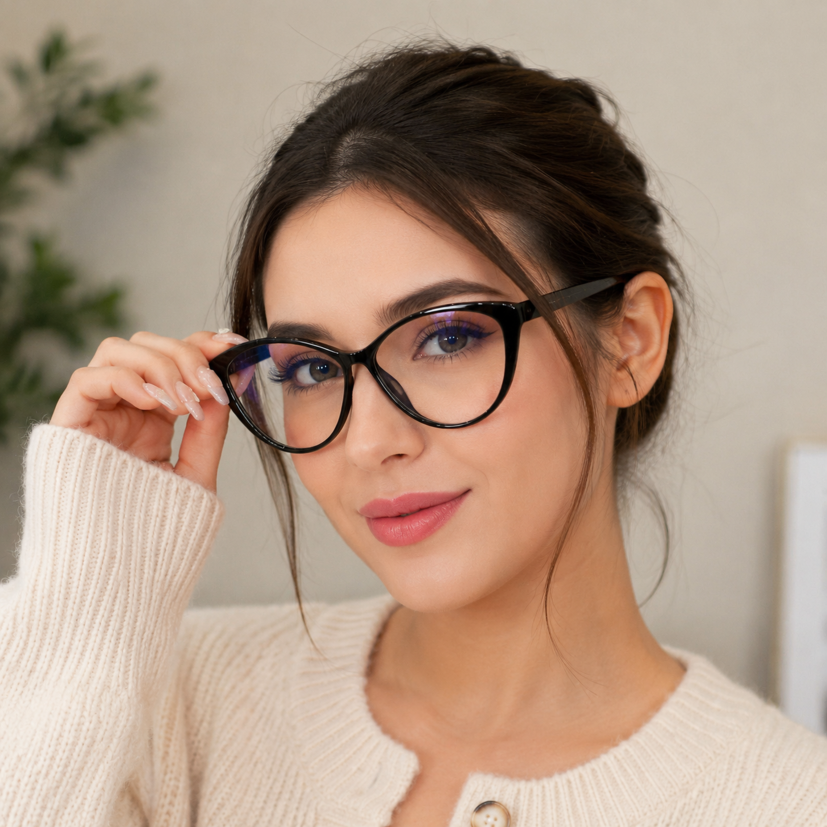 Women's Retro Cat Eye Anti Blue Light Glasses Anti Blue Light Gaming Glasses Computer Office Glasses Used For Daily Decorative Wear Or Eye Protection