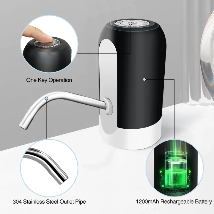 Water Extractor Automatic Water Bottle Pump USB Rechargeable Electric Water Bottle Filler Dispenser Portable Universal Water Bottle Pump With Switch For Home Kitchen Office Camping