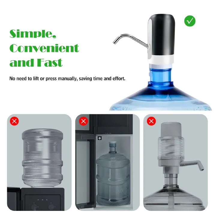 Water Extractor Automatic Water Bottle Pump USB Rechargeable Electric Water Bottle Filler Dispenser Portable Universal Water Bottle Pump With Switch For Home Kitchen Office Camping