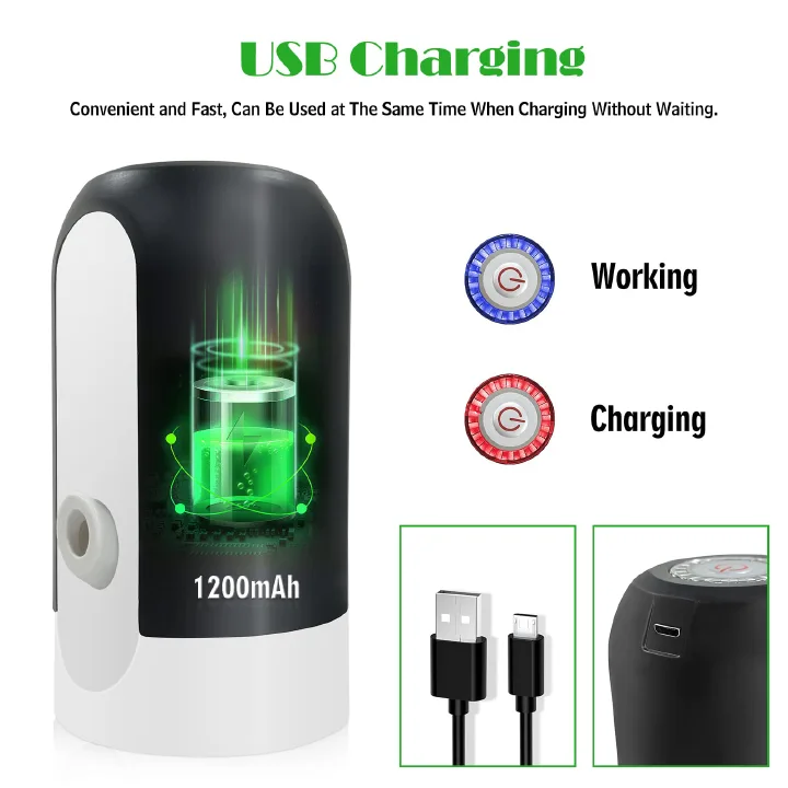 Water Extractor Automatic Water Bottle Pump USB Rechargeable Electric Water Bottle Filler Dispenser Portable Universal Water Bottle Pump With Switch For Home Kitchen Office Camping