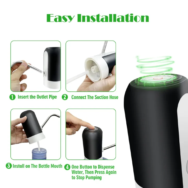 Water Extractor Automatic Water Bottle Pump USB Rechargeable Electric Water Bottle Filler Dispenser Portable Universal Water Bottle Pump With Switch For Home Kitchen Office Camping