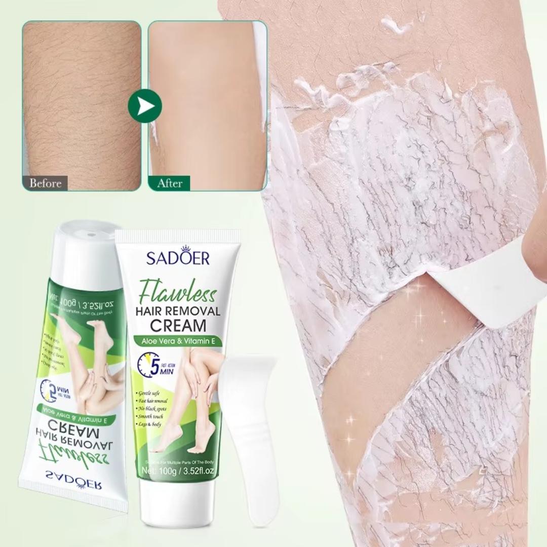 Flawless Body Care Hair Removal Cream Gentle Smooth Non Irritating Underarm Hair Removal Cream, used on Arms, Legs and Axillary parts for men and women