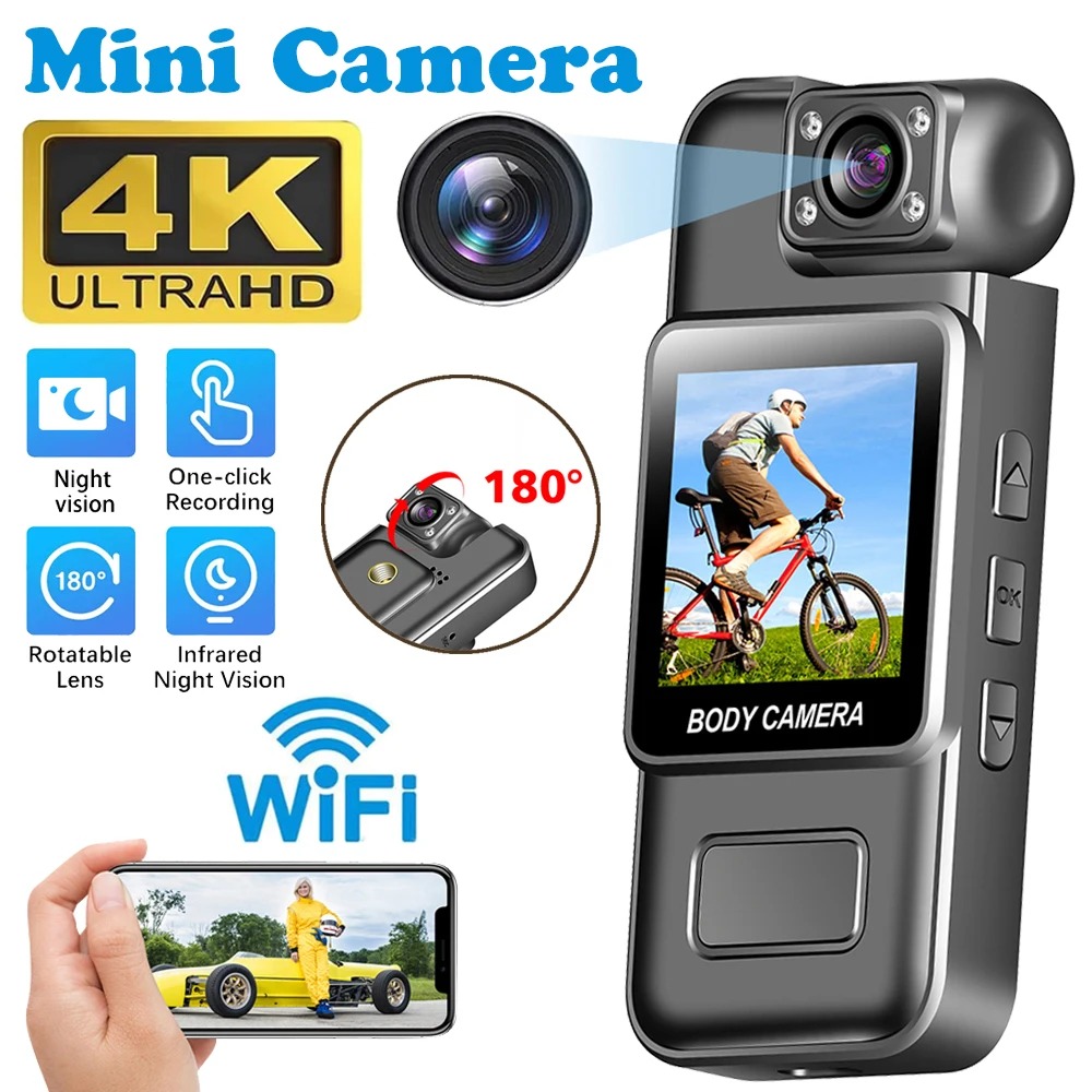 Ultra HD 4K WiFi Mini Camera Portable Digital Video Recorder Police BodyCam Infrared Night Vision Sports Action DV Riding Camcorder