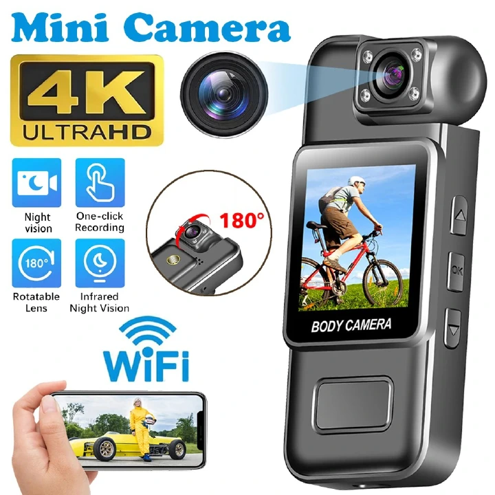 Ultra HD 4K WiFi Mini Camera Portable Digital Video Recorder Police BodyCam Infrared Night Vision Sports Action DV Riding Camcorder