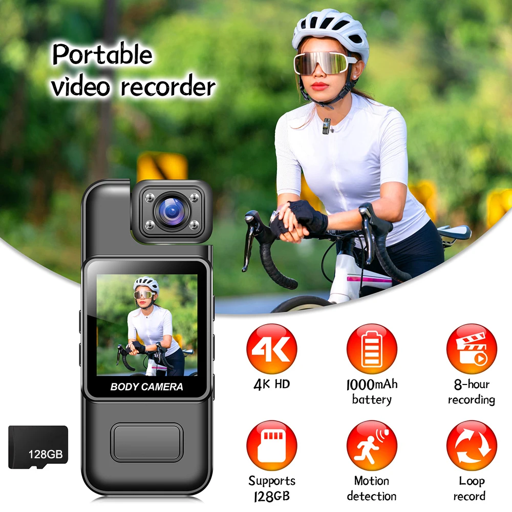 Ultra HD 4K WiFi Mini Camera Portable Digital Video Recorder Police BodyCam Infrared Night Vision Sports Action DV Riding Camcorder