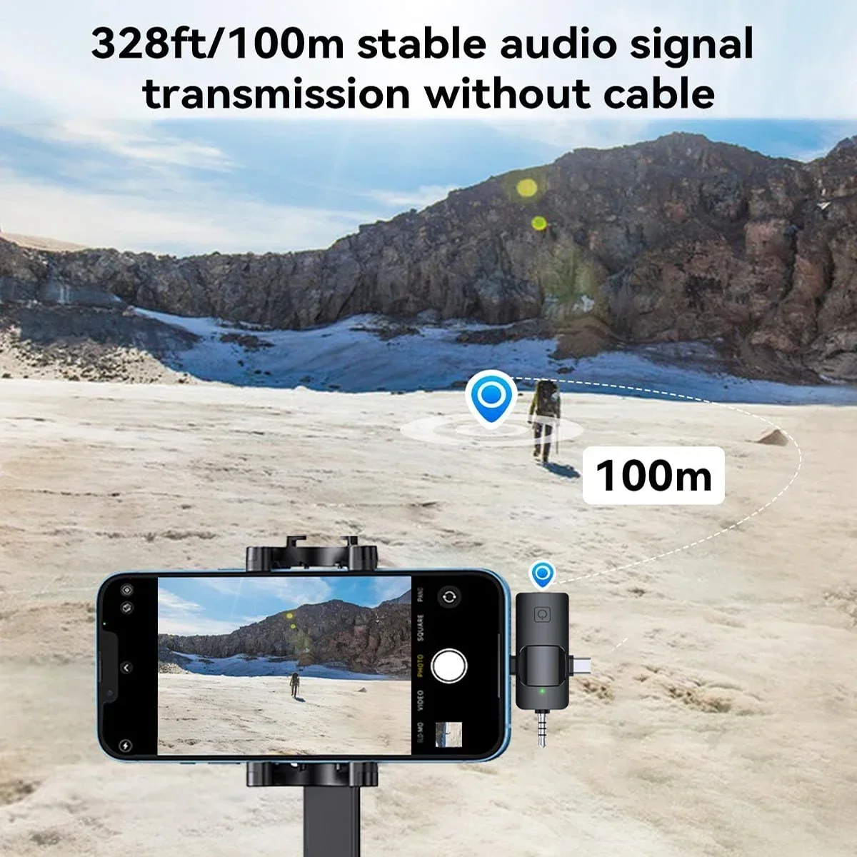 3in1 Wireless Lavalier Microphone For Android iPhone Camera Microphone For Video Recording Recording Podcast Noise Reduction Mic