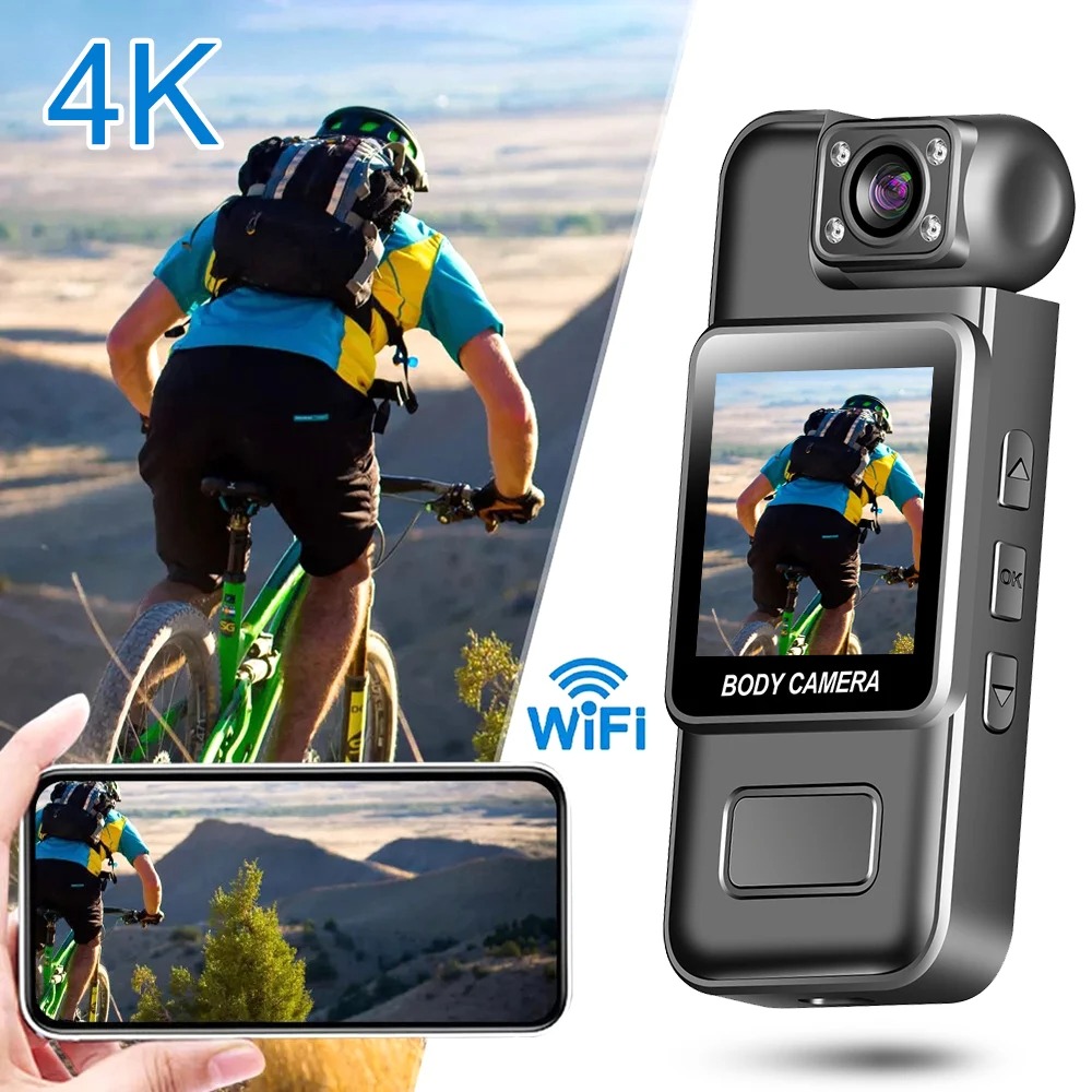 Ultra HD 4K WiFi Mini Camera Portable Digital Video Recorder Police BodyCam Infrared Night Vision Sports Action DV Riding Camcorder