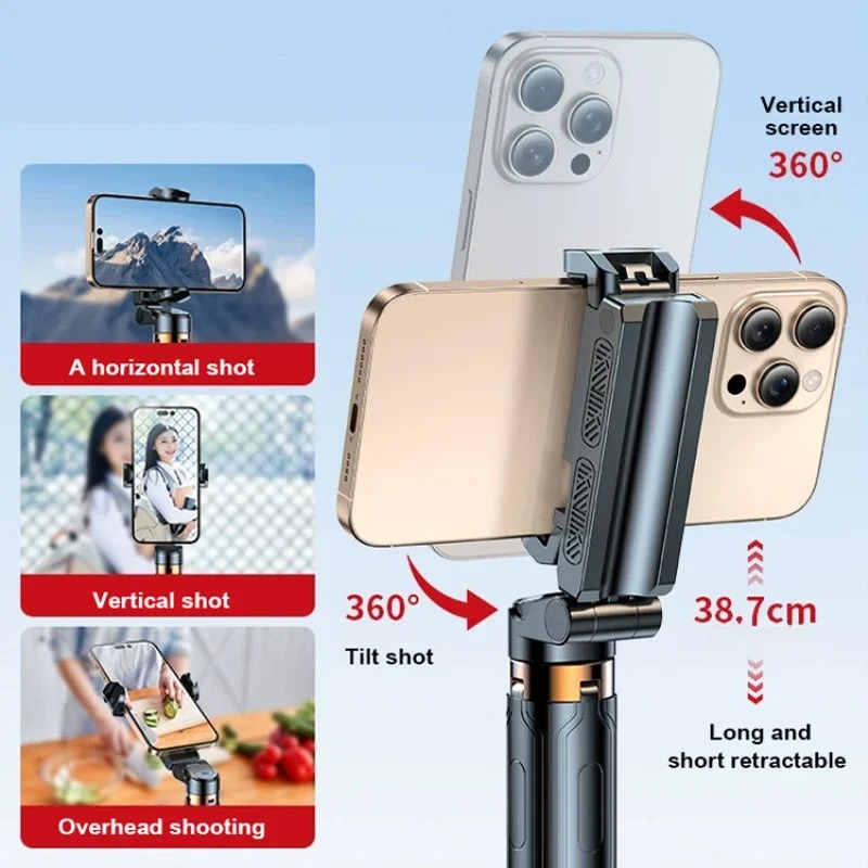 2026 New Portable Phone Selfie Sticks Phone Tripod Phone Stand Phone brackets Phone Holder With Remote Bluetooth Shutter For Smartphone Camera