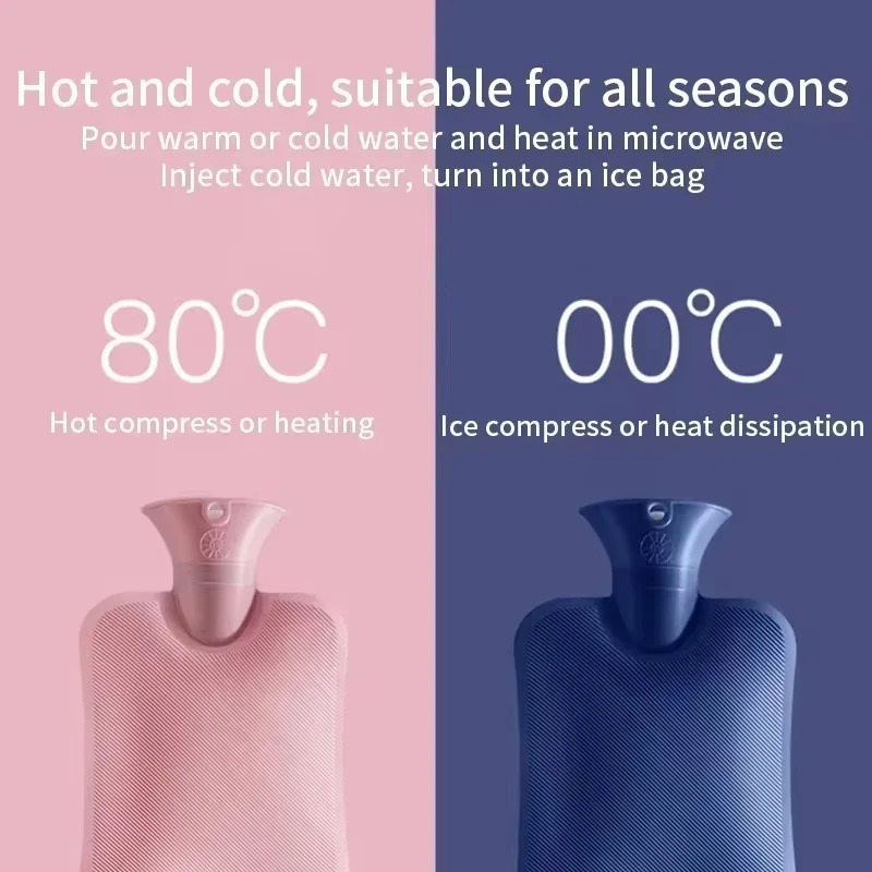 New1000ml Hot Water Bag With Cloth Cover Hot Water Bottle Cute Portable Hotwater Warmer Screw As Gift Women Lady Student