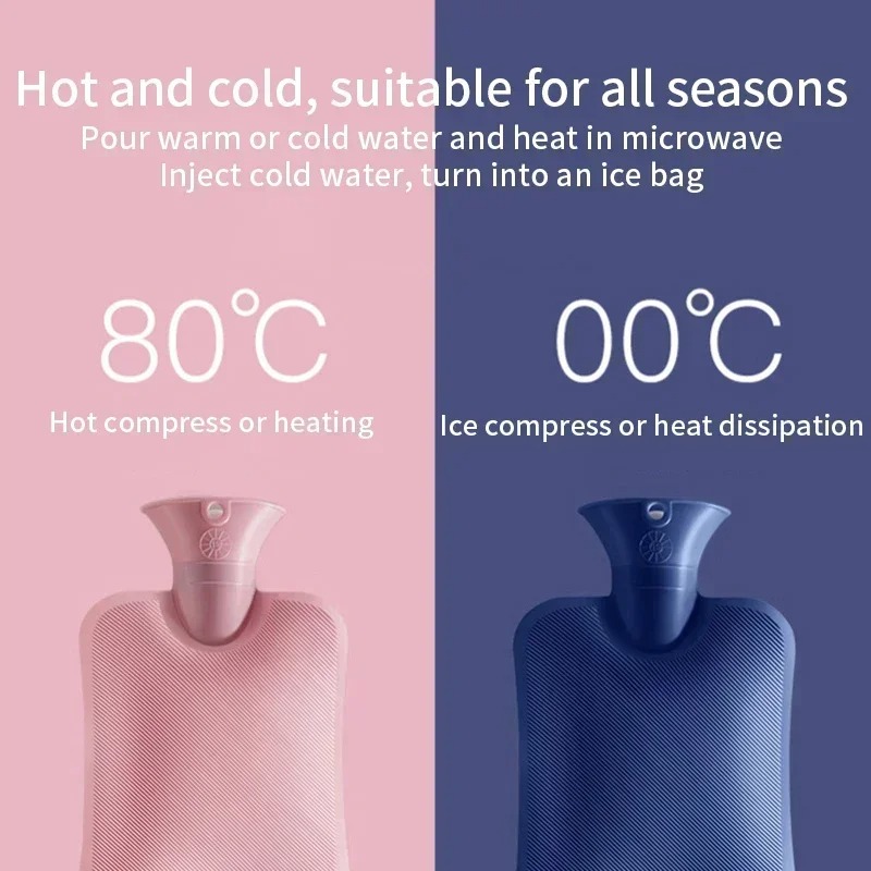 New1000ml Hot Water Bag With Cloth Cover Hot Water Bottle Cute Portable Hotwater Warmer Screw As Gift Women Lady Student