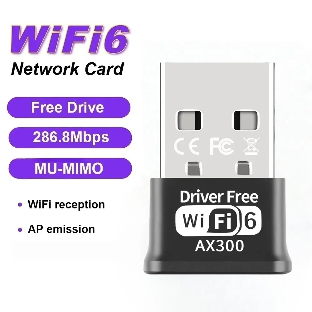 WiFi 6 900Mbps Bluetooth 5.4 USB WiFi Adapter Network  2in1 Dongle Dual Band 2.4G/5GHz USB WiFi 6 300Mbps Network Card Wireless Wlan Receiver Driver Free