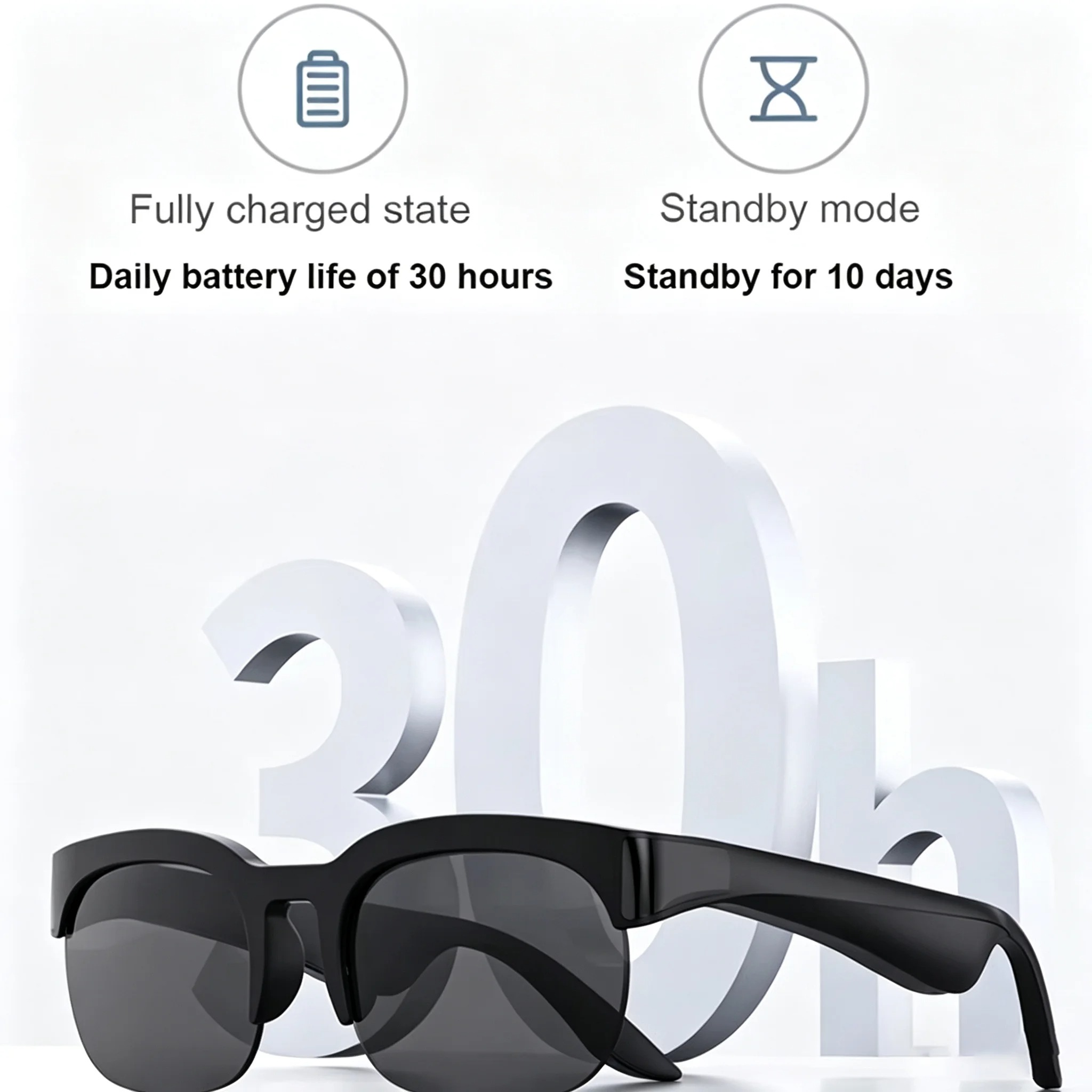 New Smart Glasses Bluetooth V5.3 Sunglasses Glasses Call Outdoor Sports Headphones HIFI Black Technology Anti-touch UV For Men And Women
