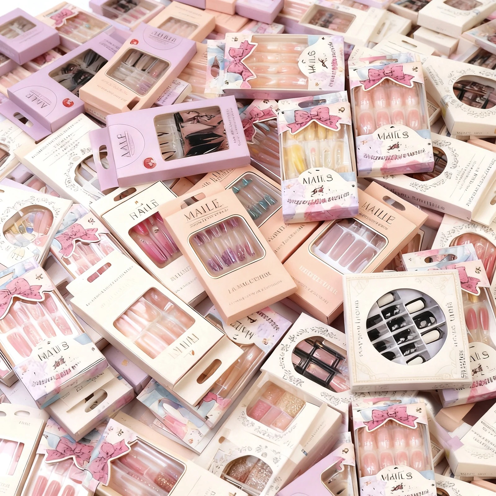 24pcs Fake Nails Reusable Stick On Nails Press on Full Cover False Nail Tips with Jelly Stickers Makeup Accessories
