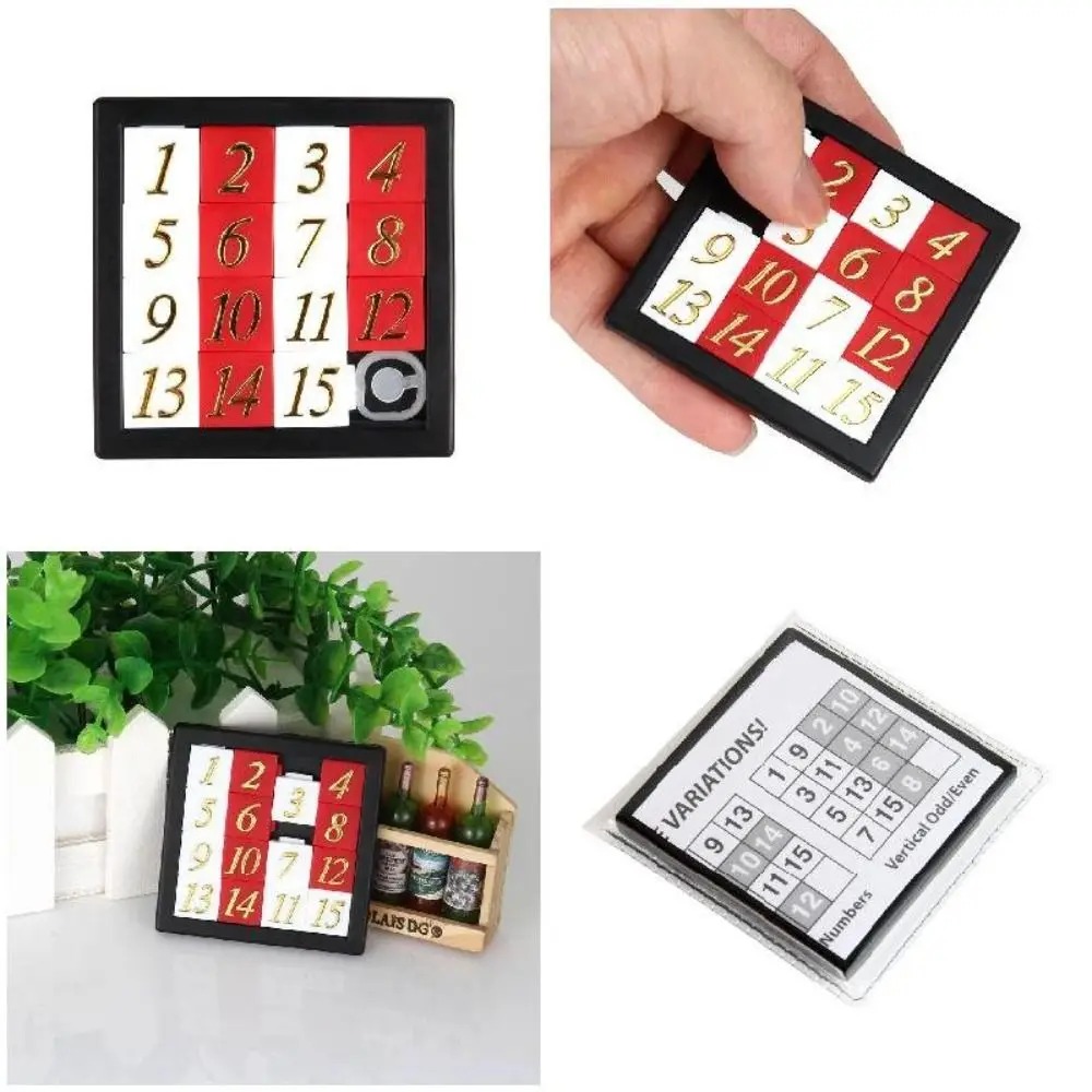 Early Educational Math Toys Developing for Children Plastic 1-15 Number Puzzles Kids Toy Sliding Puzzle Toy 15 Tiles Logics Games