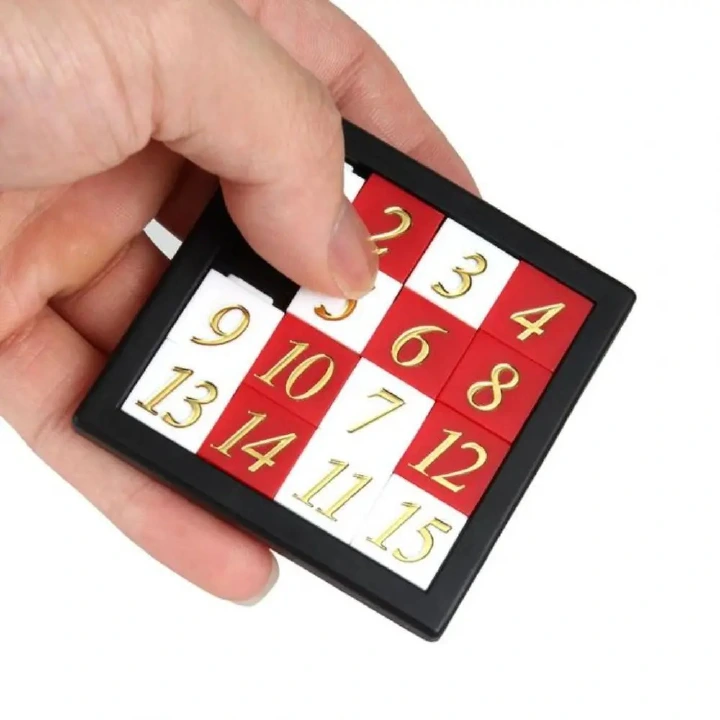 Early Educational Math Toys Developing for Children Plastic 1-15 Number Puzzles Kids Toy Sliding Puzzle Toy 15 Tiles Logics Games