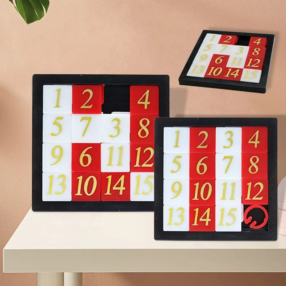 Early Educational Math Toys Developing for Children Plastic 1-15 Number Puzzles Kids Toy Sliding Puzzle Toy 15 Tiles Logics Games