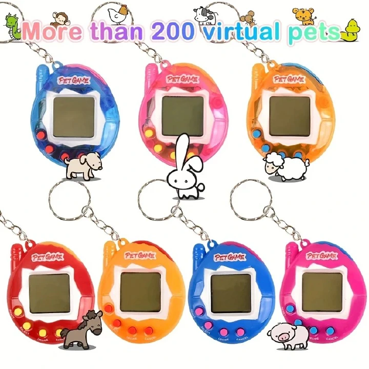 1PC Transparent Electronic Pets Toys Tamagotchi Nostalgic 168 Pets In One Virtual Cyber Digital Nostalgic Funny Toys Pixel Funny Play