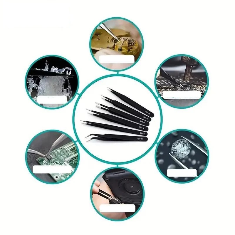 6/4pcs/Set Eyebrow Tweezers  Stainless Steel Eyebrow Forceps Professional Beauty Tool Set For Body Ingrown and Facial Hair Removal