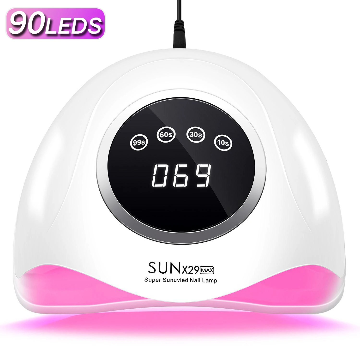SUNx29 MAX 380W/90LEDS Professional UV LED Nail Dryers Lamp For Quick Drying Gel Nail Polish 90LEDS Gel Drying Lamp With 4 Timer Setting