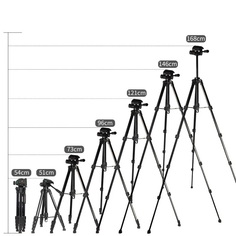 Outdoor Adjustable Tripod 5 Sections 1.7m Mobile Phone Live Desktop Stand Light Portable Night Fishing Light Telescope Camera