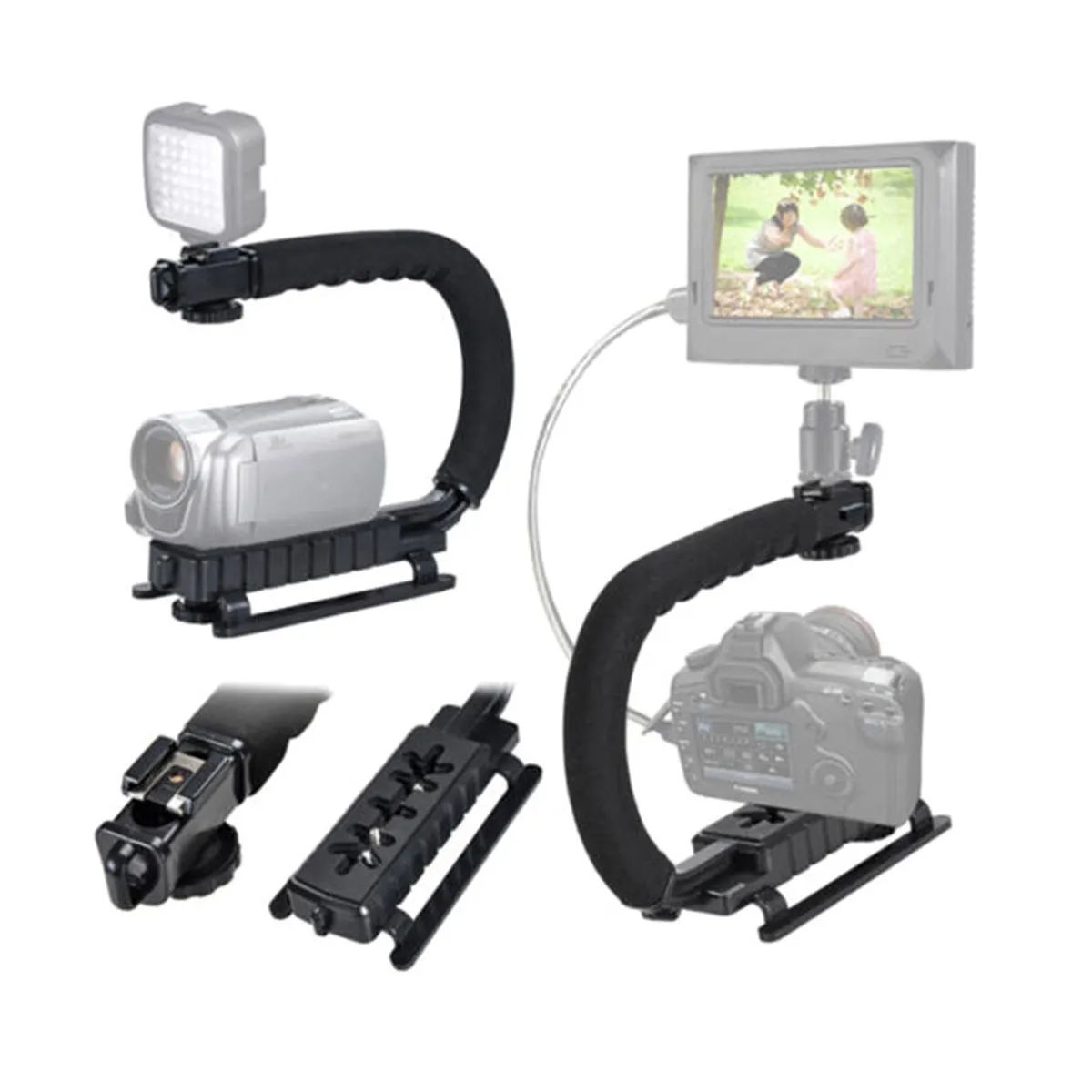 Outdoor Camera Stabilizer Hand Grip for Stable Footage Ideal for Travel Vloggers Low Angle Shots Selfie Video Recording Dslr