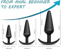 3PCS Silicone Anal Beads Plug Kit Trainer  Anal Toy Sex Toys Aanl Plug Butt Plug Anal Trainer Set for Women Couples Beginner couples Men & Women Toy