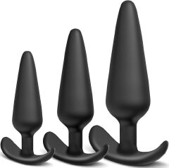 3PCS Silicone Anal Beads Plug Kit Trainer  Anal Toy Sex Toys Aanl Plug Butt Plug Anal Trainer Set for Women Couples Beginner couples Men & Women Toy