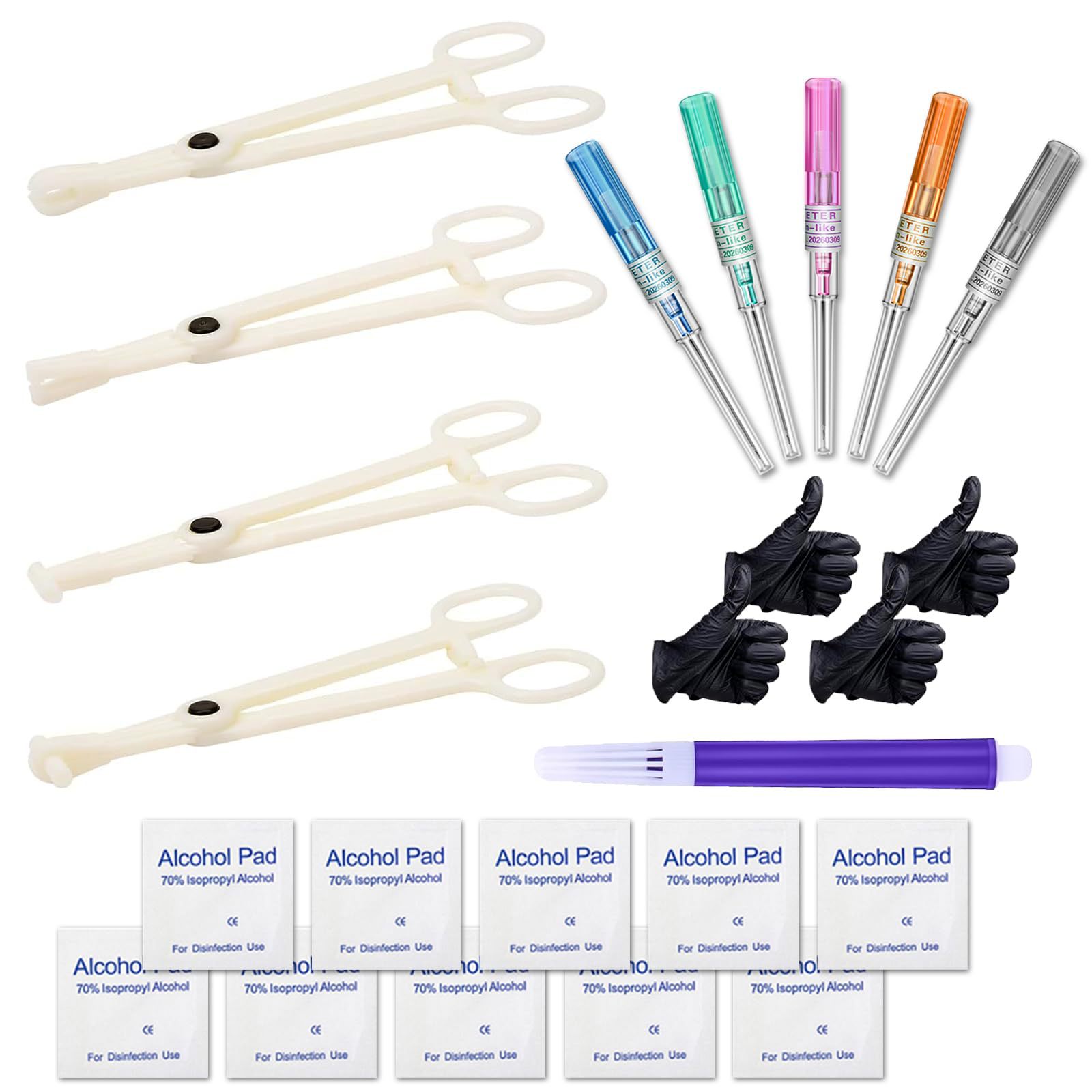 24‑Piece Disposable Puncture Needle Glove Tool Clamp Positioning Pen Combo Set
