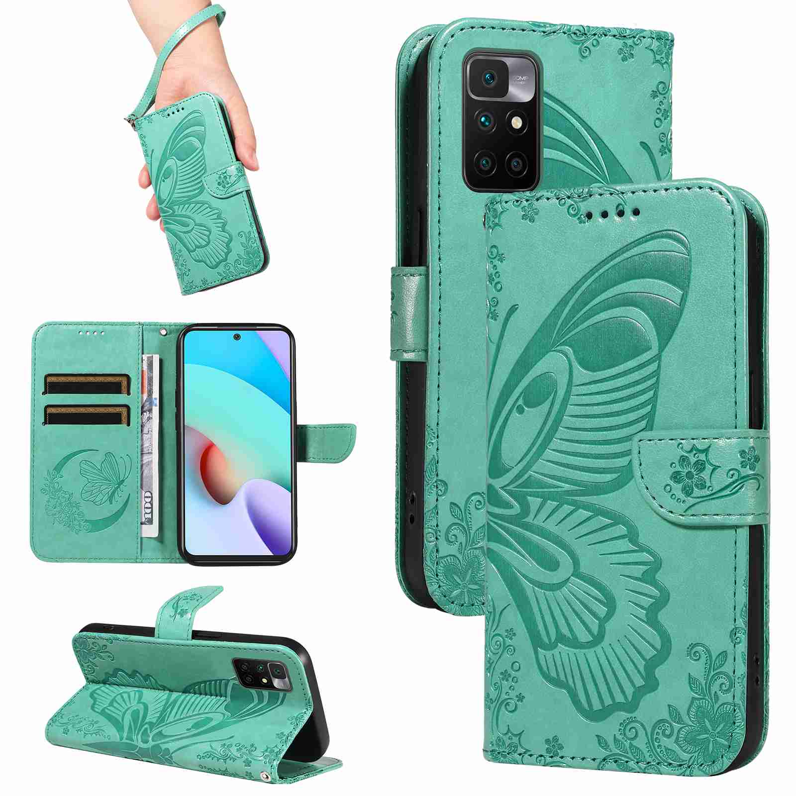 Case For Xiaomi Redmi 10 4G/Redmi Note 11 4G (Chinese version) /Redmi 10 prime PU Leather Card Slot Wallet Flip Stand Cover