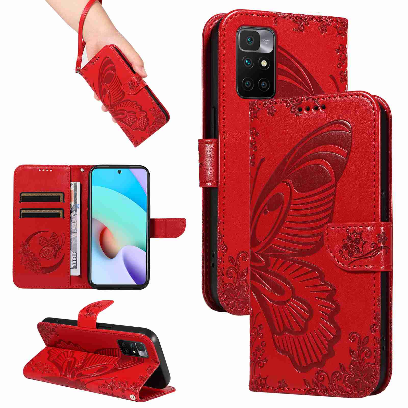 Case For Xiaomi Redmi 10 4G/Redmi Note 11 4G (Chinese version) /Redmi 10 prime PU Leather Card Slot Wallet Flip Stand Cover
