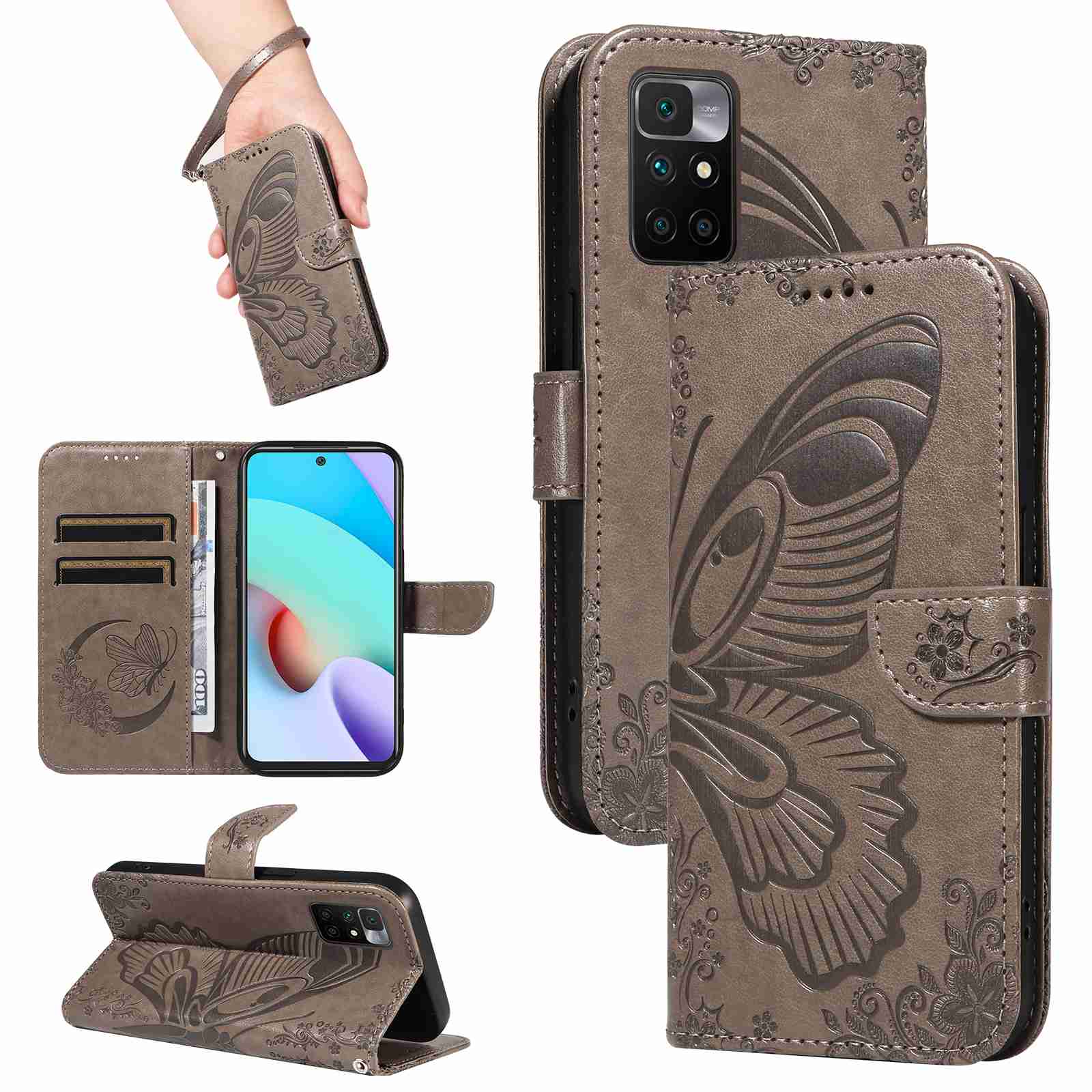 Case For Xiaomi Redmi 10 4G/Redmi Note 11 4G (Chinese version) /Redmi 10 prime PU Leather Card Slot Wallet Flip Stand Cover