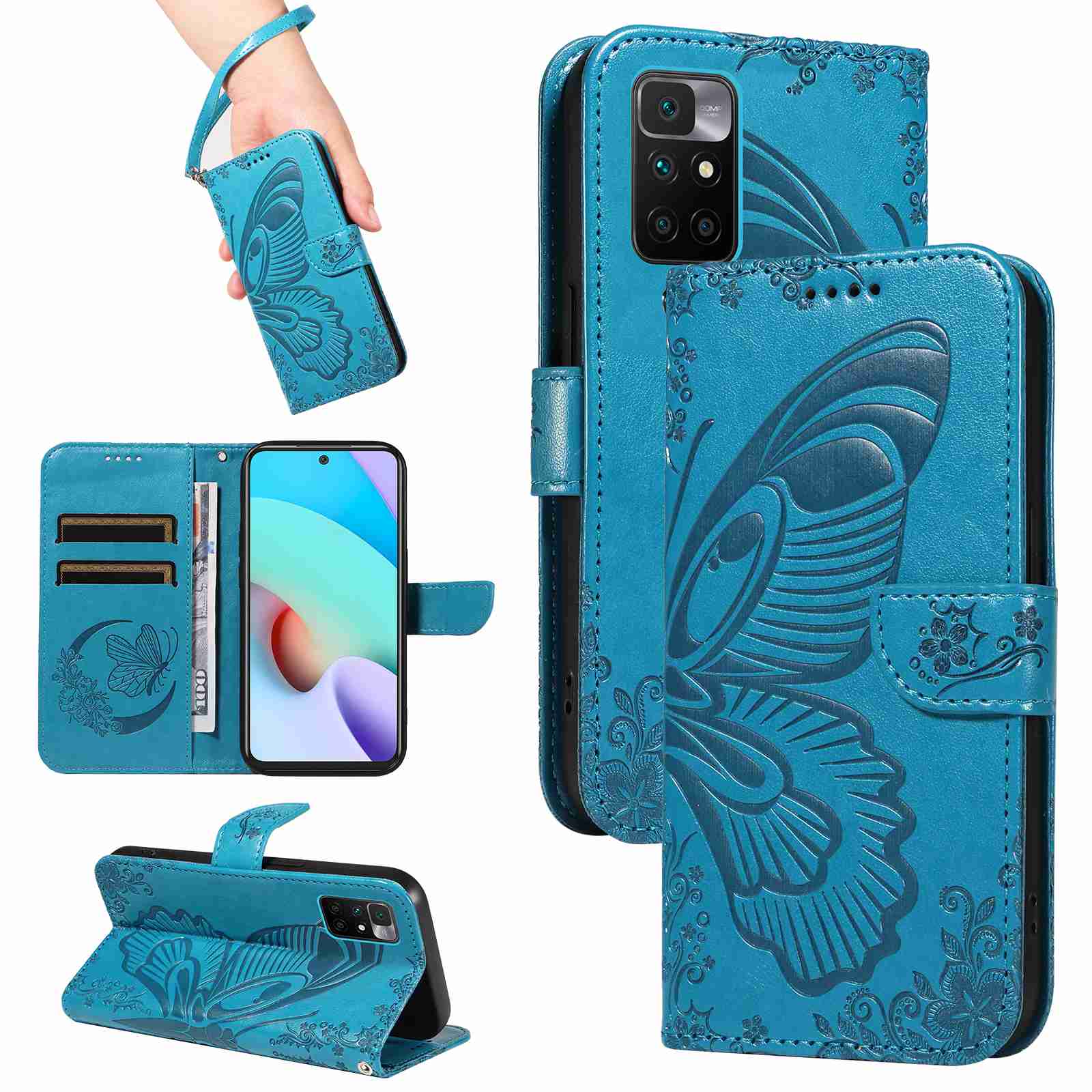 Case For Xiaomi Redmi 10 4G/Redmi Note 11 4G (Chinese version) /Redmi 10 prime PU Leather Card Slot Wallet Flip Stand Cover