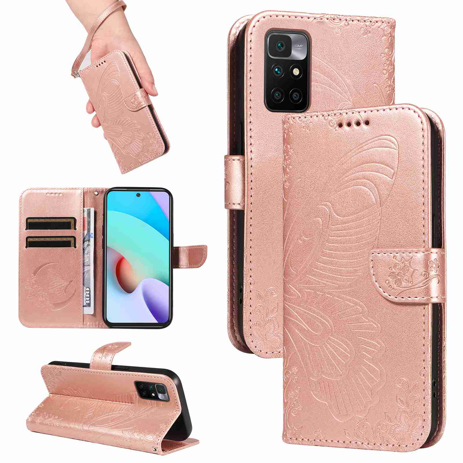 Case For Xiaomi Redmi 10 4G/Redmi Note 11 4G (Chinese version) /Redmi 10 prime PU Leather Card Slot Wallet Flip Stand Cover