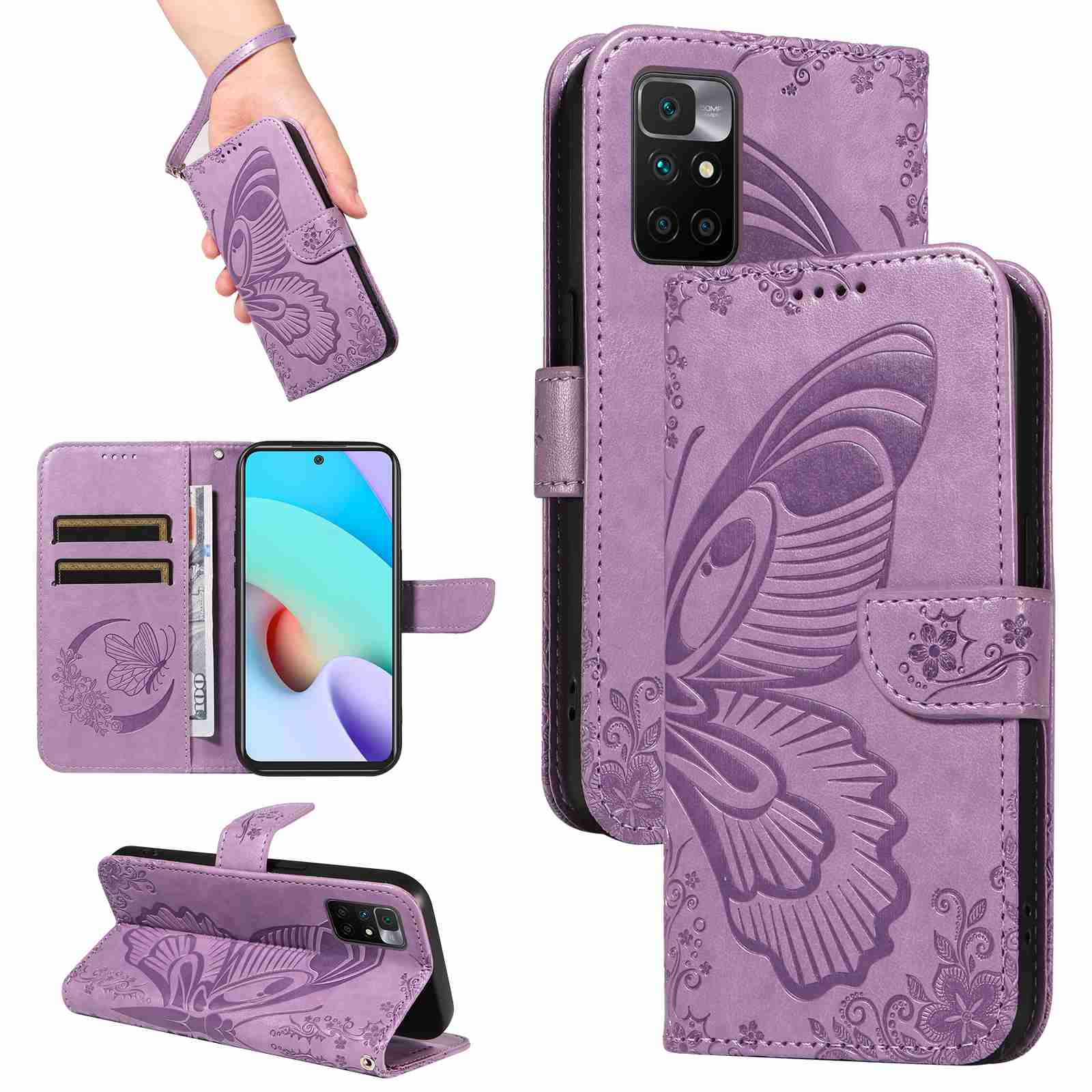 Case For Xiaomi Redmi 10 4G/Redmi Note 11 4G (Chinese version) /Redmi 10 prime PU Leather Card Slot Wallet Flip Stand Cover