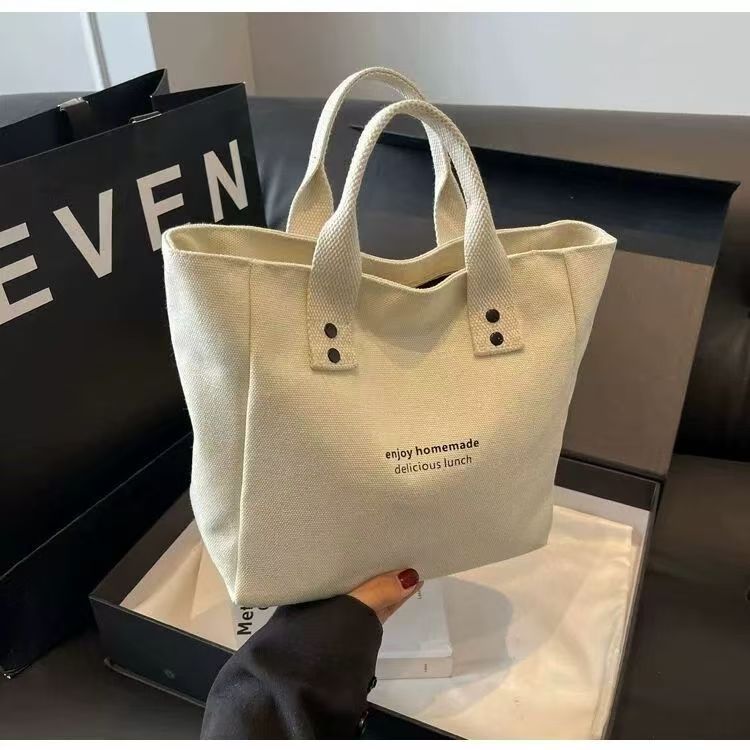 Minimalist canvas tote bag, new style fashion handbag, portable lunch bag for office workers & moms
