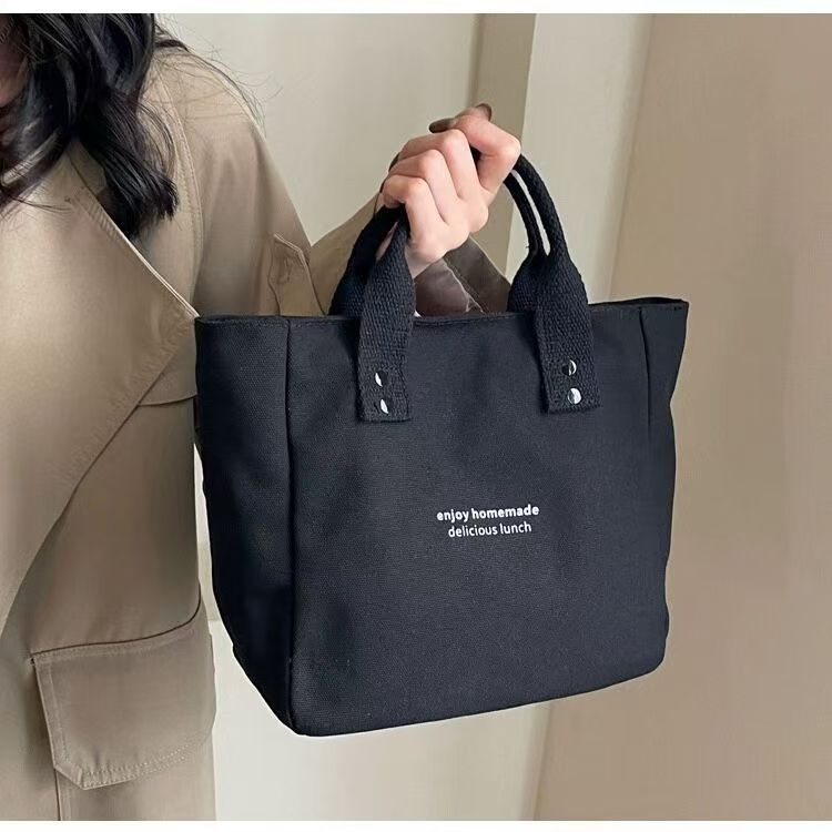 Minimalist canvas tote bag, new style fashion handbag, portable lunch bag for office workers & moms