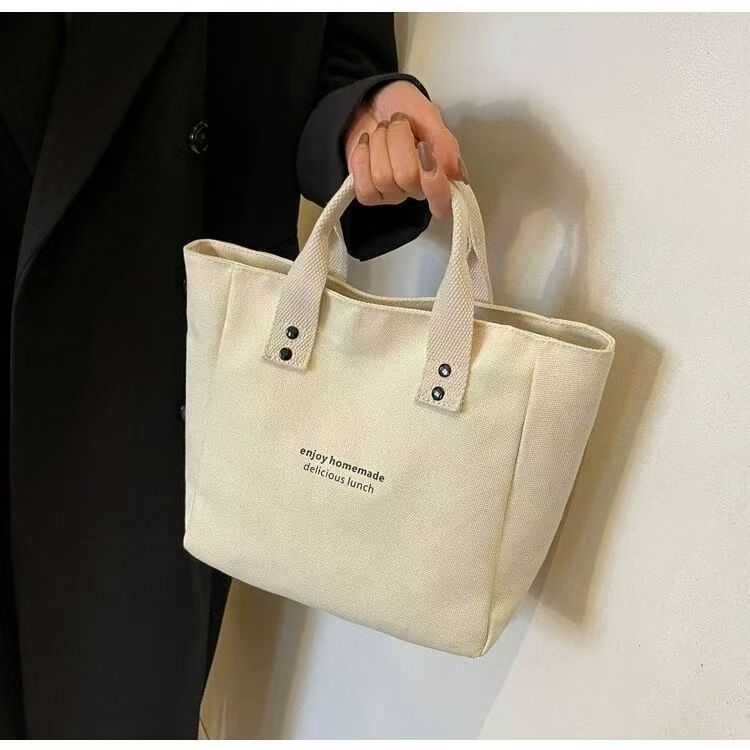 Minimalist canvas tote bag, new style fashion handbag, portable lunch bag for office workers & moms